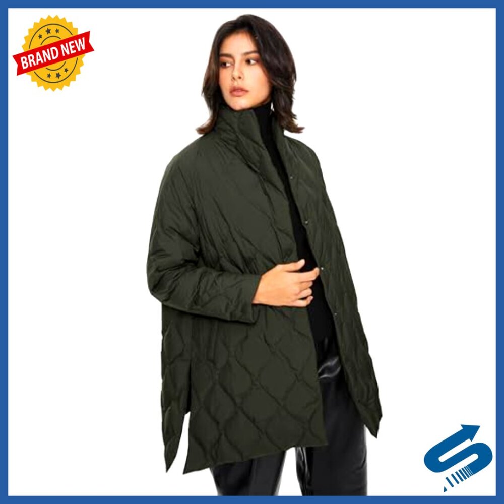 Oversized Quilted Down Jacket Lightweight Puffer … - image 3